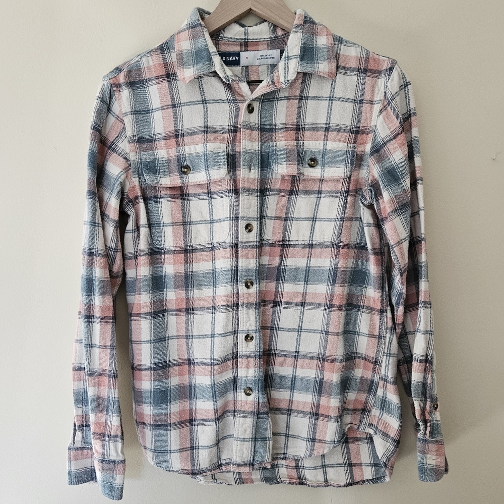 Old Navy Mens Double Brushed Plaid Flannel